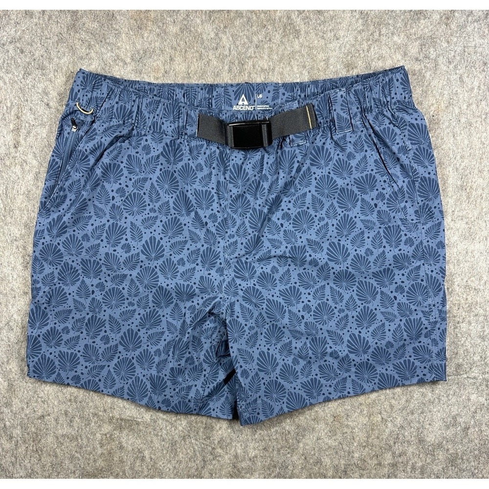 Ascend‎ Bass Pro Shops Shorts Mens Large Blue Shell Print Belted Hiking